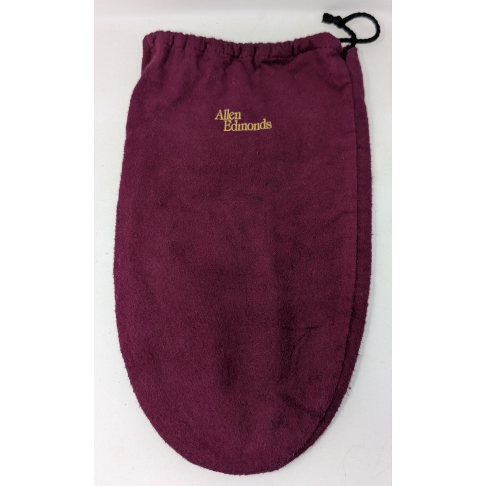 Allen Edmonds Shoe Dust Bag Drawstring Burgundy Red Felt Protect Travel Store